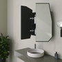 Hanah Home Armario de Baño MDF Negro con Espejo 50x45x12 cm